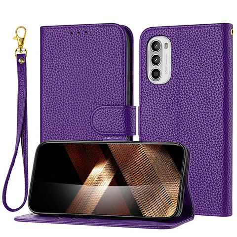 Handytasche Stand Schutzhülle Flip Leder Hülle Y09X für Motorola Moto G41 Violett