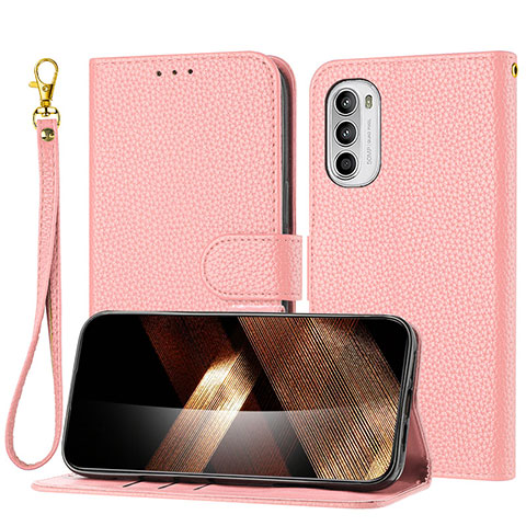 Handytasche Stand Schutzhülle Flip Leder Hülle Y09X für Motorola Moto G62 5G Rosegold