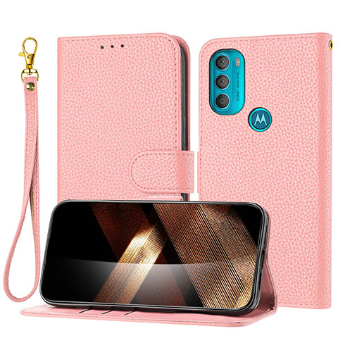 Handytasche Stand Schutzhülle Flip Leder Hülle Y09X für Motorola Moto G71 5G Rosegold