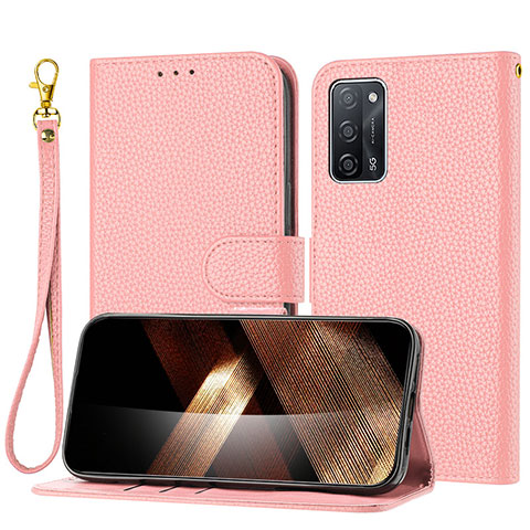 Handytasche Stand Schutzhülle Flip Leder Hülle Y09X für Oppo A55 5G Rosegold