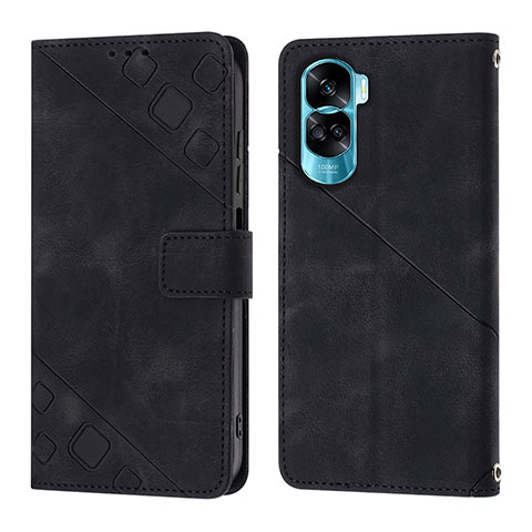 Handytasche Stand Schutzhülle Flip Leder Hülle YB1 für Huawei Honor 90 Lite 5G Schwarz