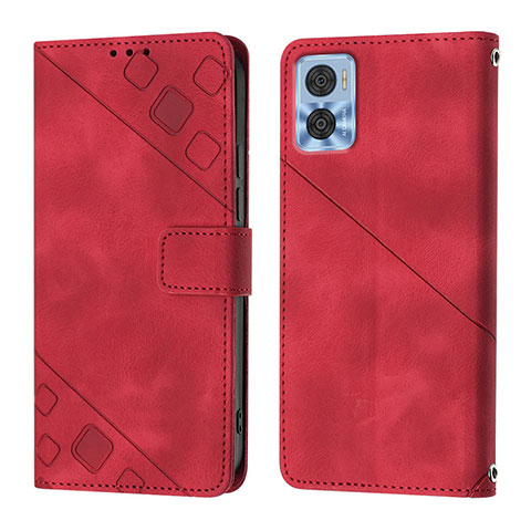 Handytasche Stand Schutzhülle Flip Leder Hülle YB1 für Motorola Moto E22i Rot