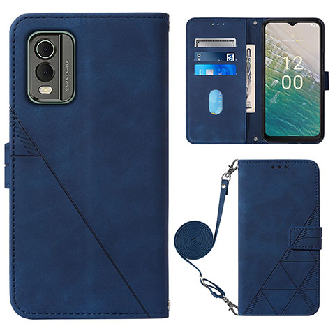 Handytasche Stand Schutzhülle Flip Leder Hülle YB1 für Nokia C32 Blau