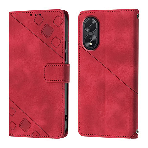 Handytasche Stand Schutzhülle Flip Leder Hülle YB1 für Oppo A38 Rot