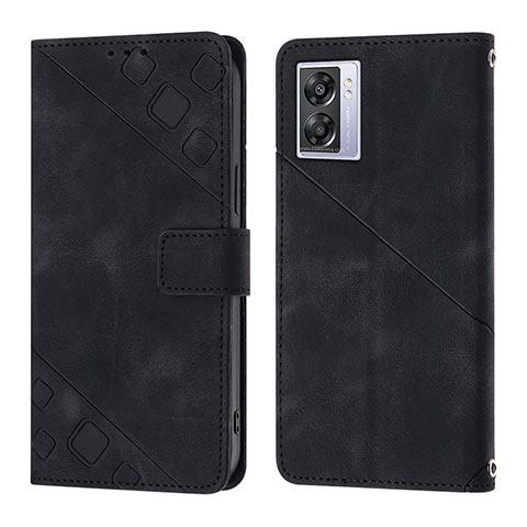 Handytasche Stand Schutzhülle Flip Leder Hülle YB1 für Oppo A57 5G Schwarz