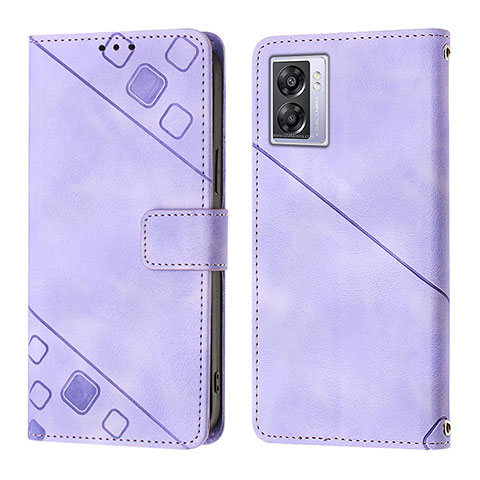 Handytasche Stand Schutzhülle Flip Leder Hülle YB1 für Oppo A57 5G Violett