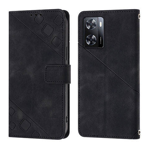 Handytasche Stand Schutzhülle Flip Leder Hülle YB1 für Oppo A57e Schwarz