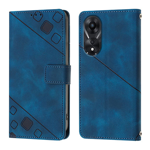 Handytasche Stand Schutzhülle Flip Leder Hülle YB1 für Oppo A78 5G Blau