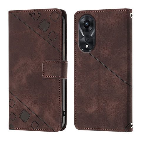 Handytasche Stand Schutzhülle Flip Leder Hülle YB1 für Oppo A78 5G Braun