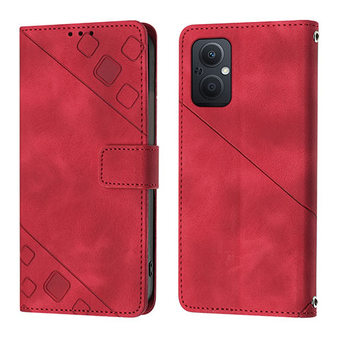 Handytasche Stand Schutzhülle Flip Leder Hülle YB1 für Oppo A96 5G Rot