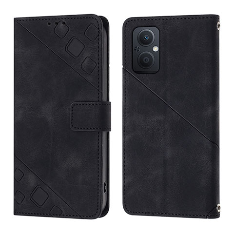 Handytasche Stand Schutzhülle Flip Leder Hülle YB1 für Oppo A96 5G Schwarz