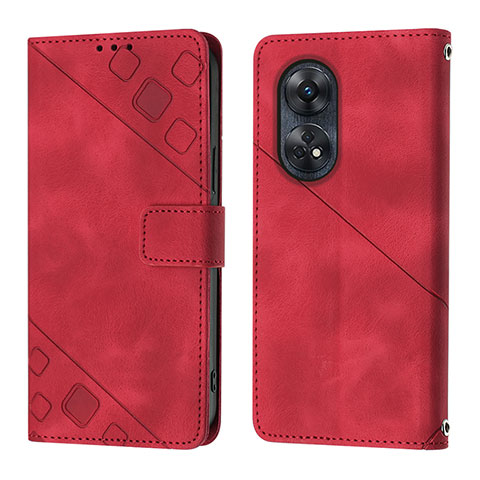 Handytasche Stand Schutzhülle Flip Leder Hülle YB1 für Oppo Reno8 T 4G Rot