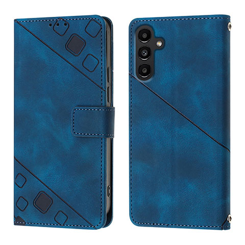 Handytasche Stand Schutzhülle Flip Leder Hülle YB1 für Samsung Galaxy A04s Blau