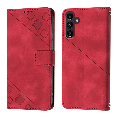 Handytasche Stand Schutzhülle Flip Leder Hülle YB1 für Samsung Galaxy A14 5G Rot