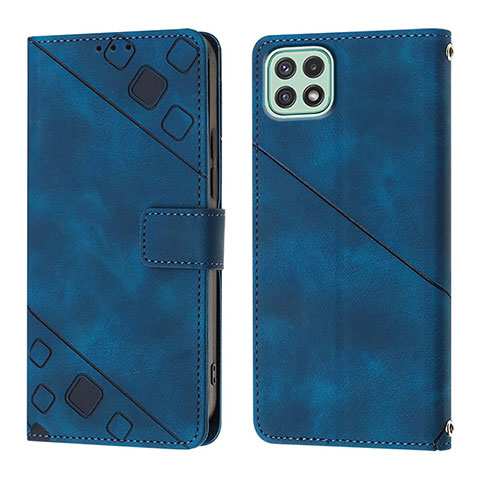 Handytasche Stand Schutzhülle Flip Leder Hülle YB1 für Samsung Galaxy A22 5G Blau