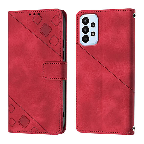 Handytasche Stand Schutzhülle Flip Leder Hülle YB1 für Samsung Galaxy A23 5G Rot