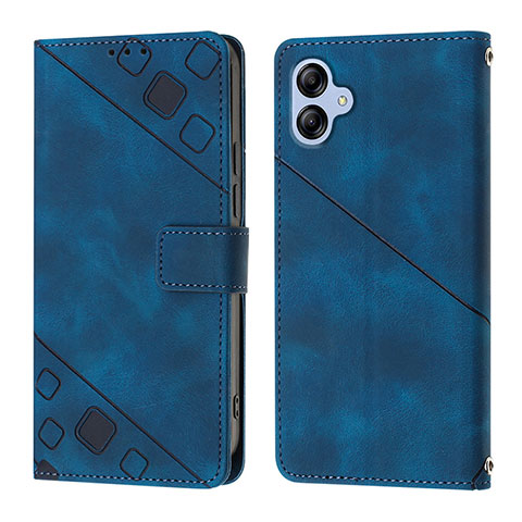 Handytasche Stand Schutzhülle Flip Leder Hülle YB1 für Samsung Galaxy F04 Blau