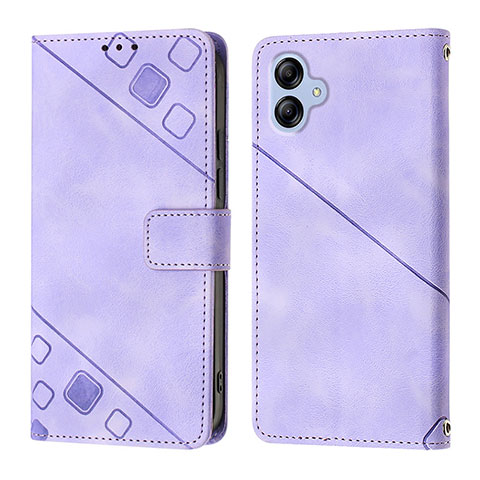 Handytasche Stand Schutzhülle Flip Leder Hülle YB1 für Samsung Galaxy F04 Violett