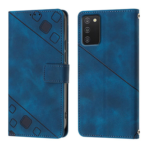 Handytasche Stand Schutzhülle Flip Leder Hülle YB1 für Samsung Galaxy M02s Blau