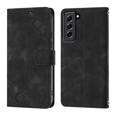 Handytasche Stand Schutzhülle Flip Leder Hülle YB1 für Samsung Galaxy S21 FE 5G Schwarz