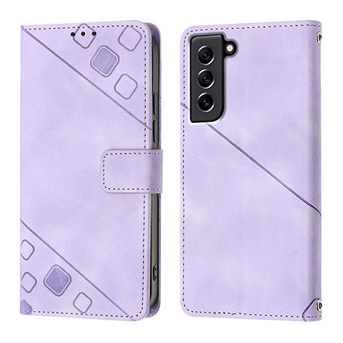 Handytasche Stand Schutzhülle Flip Leder Hülle YB1 für Samsung Galaxy S21 FE 5G Violett