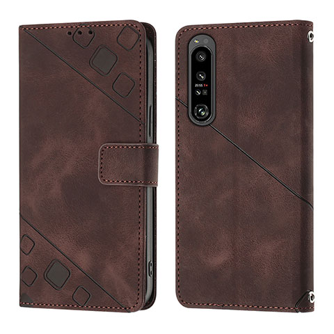 Handytasche Stand Schutzhülle Flip Leder Hülle YB1 für Sony Xperia 1 IV Braun