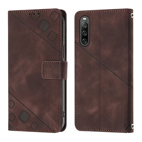 Handytasche Stand Schutzhülle Flip Leder Hülle YB1 für Sony Xperia 10 IV Braun