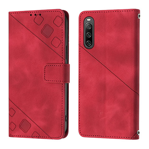 Handytasche Stand Schutzhülle Flip Leder Hülle YB1 für Sony Xperia 10 IV Rot