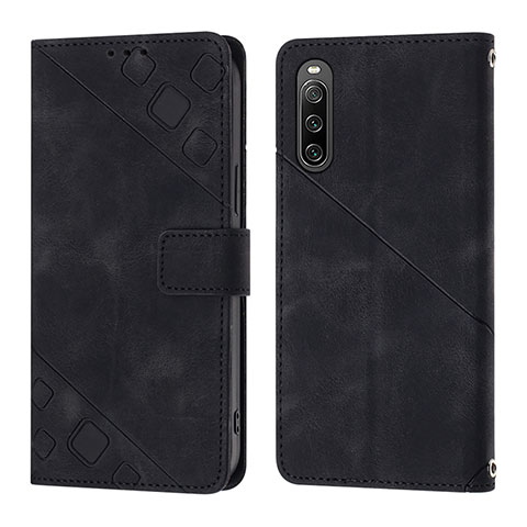 Handytasche Stand Schutzhülle Flip Leder Hülle YB1 für Sony Xperia 10 IV Schwarz