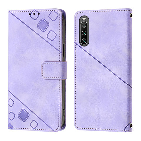 Handytasche Stand Schutzhülle Flip Leder Hülle YB1 für Sony Xperia 10 IV Violett