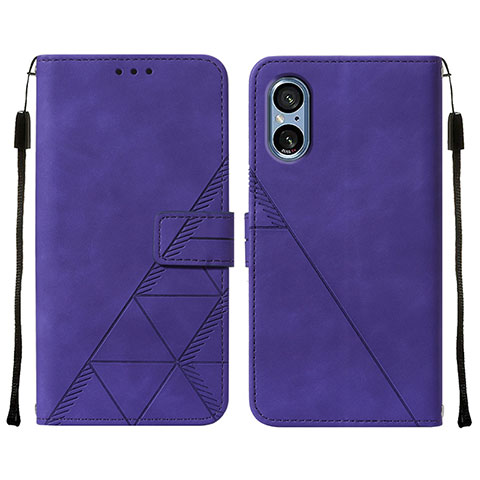 Handytasche Stand Schutzhülle Flip Leder Hülle YB1 für Sony Xperia 5 V Violett