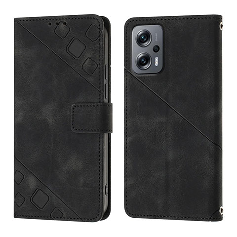 Handytasche Stand Schutzhülle Flip Leder Hülle YB1 für Xiaomi Redmi K50i 5G Schwarz