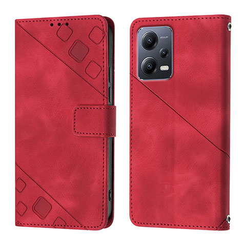 Handytasche Stand Schutzhülle Flip Leder Hülle YB1 für Xiaomi Redmi Note 12 5G Rot