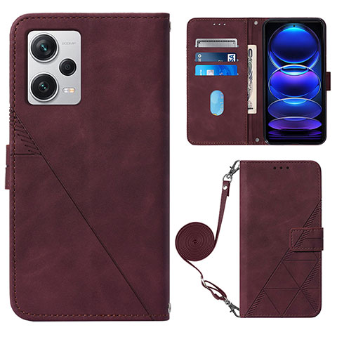 Handytasche Stand Schutzhülle Flip Leder Hülle YB1 für Xiaomi Redmi Note 12 Explorer Rot