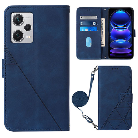 Handytasche Stand Schutzhülle Flip Leder Hülle YB1 für Xiaomi Redmi Note 12 Pro+ Plus 5G Blau