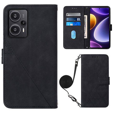 Handytasche Stand Schutzhülle Flip Leder Hülle YB1 für Xiaomi Redmi Note 12 Turbo 5G Schwarz