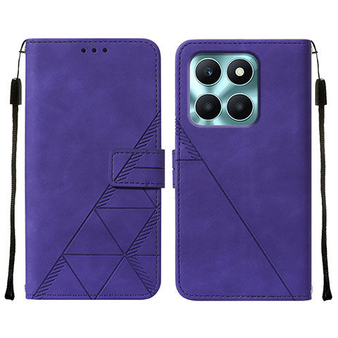 Handytasche Stand Schutzhülle Flip Leder Hülle YB2 für Huawei Honor X6a Violett