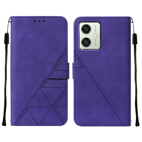 Handytasche Stand Schutzhülle Flip Leder Hülle YB2 für Motorola Moto G54 5G Violett