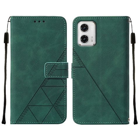 Handytasche Stand Schutzhülle Flip Leder Hülle YB2 für Motorola Moto G73 5G Grün