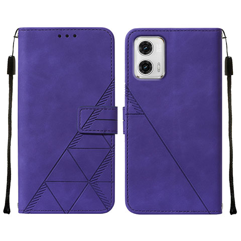 Handytasche Stand Schutzhülle Flip Leder Hülle YB2 für Motorola Moto G73 5G Violett