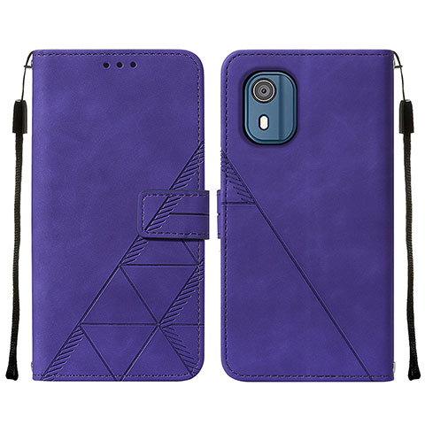 Handytasche Stand Schutzhülle Flip Leder Hülle YB2 für Nokia C02 Violett