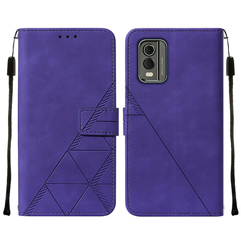 Handytasche Stand Schutzhülle Flip Leder Hülle YB2 für Nokia C210 Violett