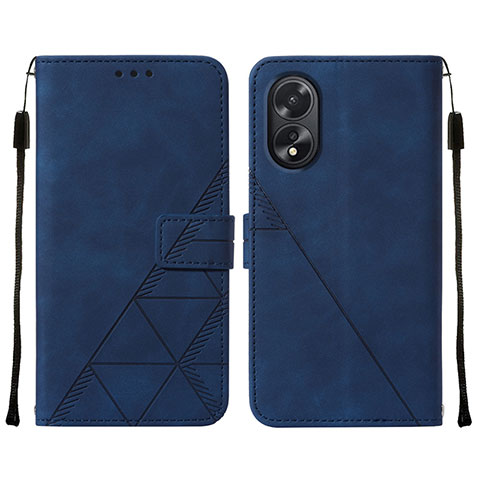 Handytasche Stand Schutzhülle Flip Leder Hülle YB2 für Oppo A18 Blau