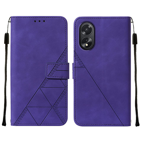 Handytasche Stand Schutzhülle Flip Leder Hülle YB2 für Oppo A18 Violett