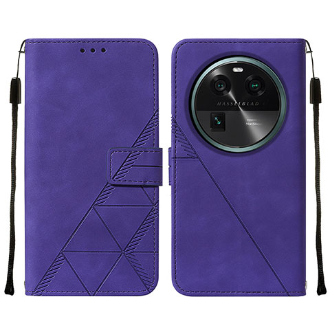 Handytasche Stand Schutzhülle Flip Leder Hülle YB2 für Oppo Find X6 5G Violett