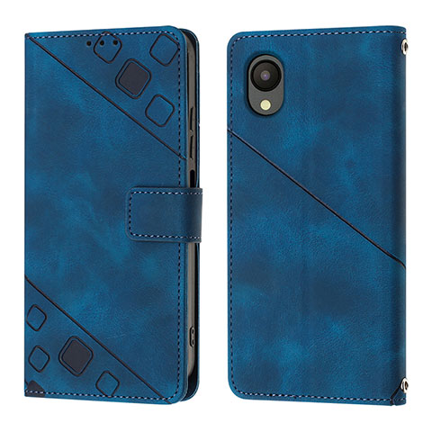 Handytasche Stand Schutzhülle Flip Leder Hülle YB2 für Samsung Galaxy A23 5G SC-56C Blau