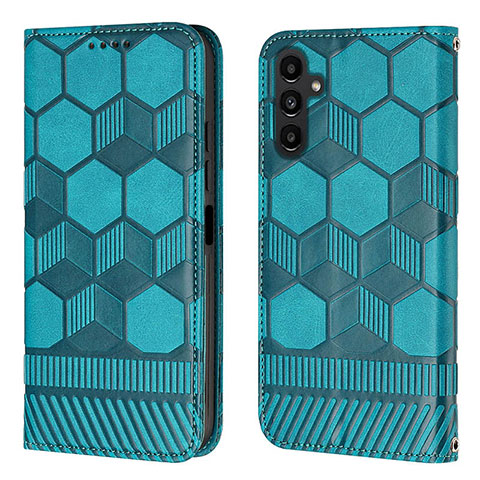 Handytasche Stand Schutzhülle Flip Leder Hülle YB2 für Samsung Galaxy A54 5G Cyan