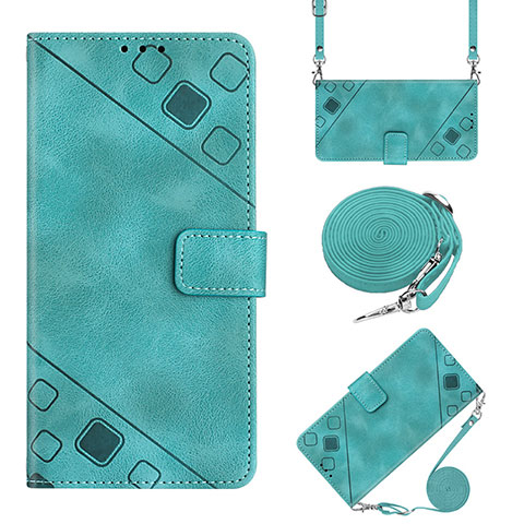 Handytasche Stand Schutzhülle Flip Leder Hülle YB2 für Samsung Galaxy S23 5G Cyan