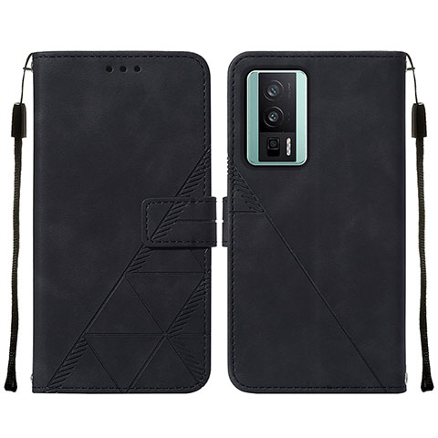 Handytasche Stand Schutzhülle Flip Leder Hülle YB2 für Xiaomi Poco F5 Pro 5G Schwarz