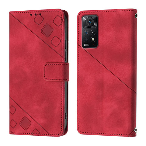 Handytasche Stand Schutzhülle Flip Leder Hülle YB2 für Xiaomi Redmi Note 11 Pro 4G Rot